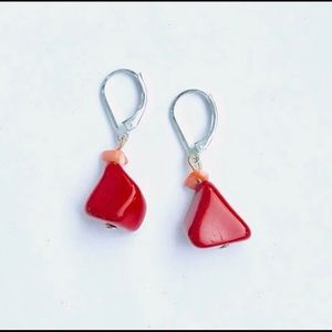 Coral drop earrings - NEW gemstone jewelry
